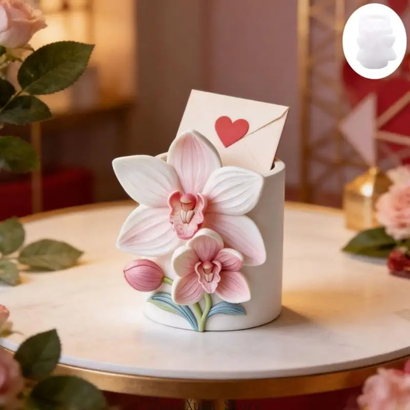 Oben offene Gießform für Seifenprojekte mit Blumenmuster. Verwenden Sie 3XUF – Detail 5