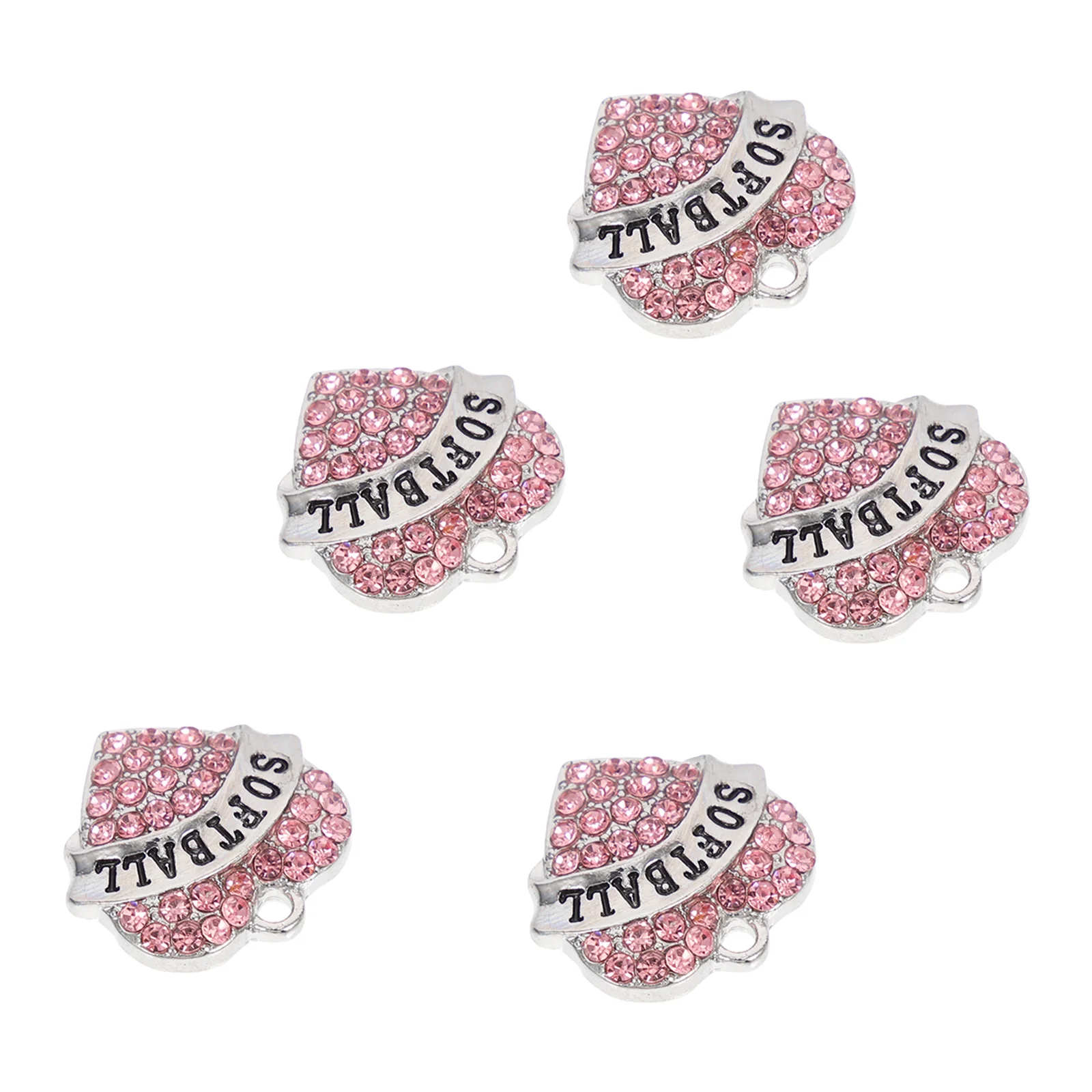 

5pcs Heart Shaped Zinc Alloy Jewelry Making Supplies Durable Bracelet Ornament Necklace Pendant Cheer Charms for