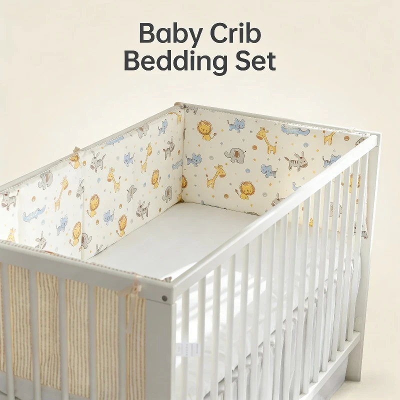 

Ограждение для детской кроватки, ограждение для предотвращения столкновений, мягкая упаковка из чистого хлопка, цвет хаки, лев 120*30