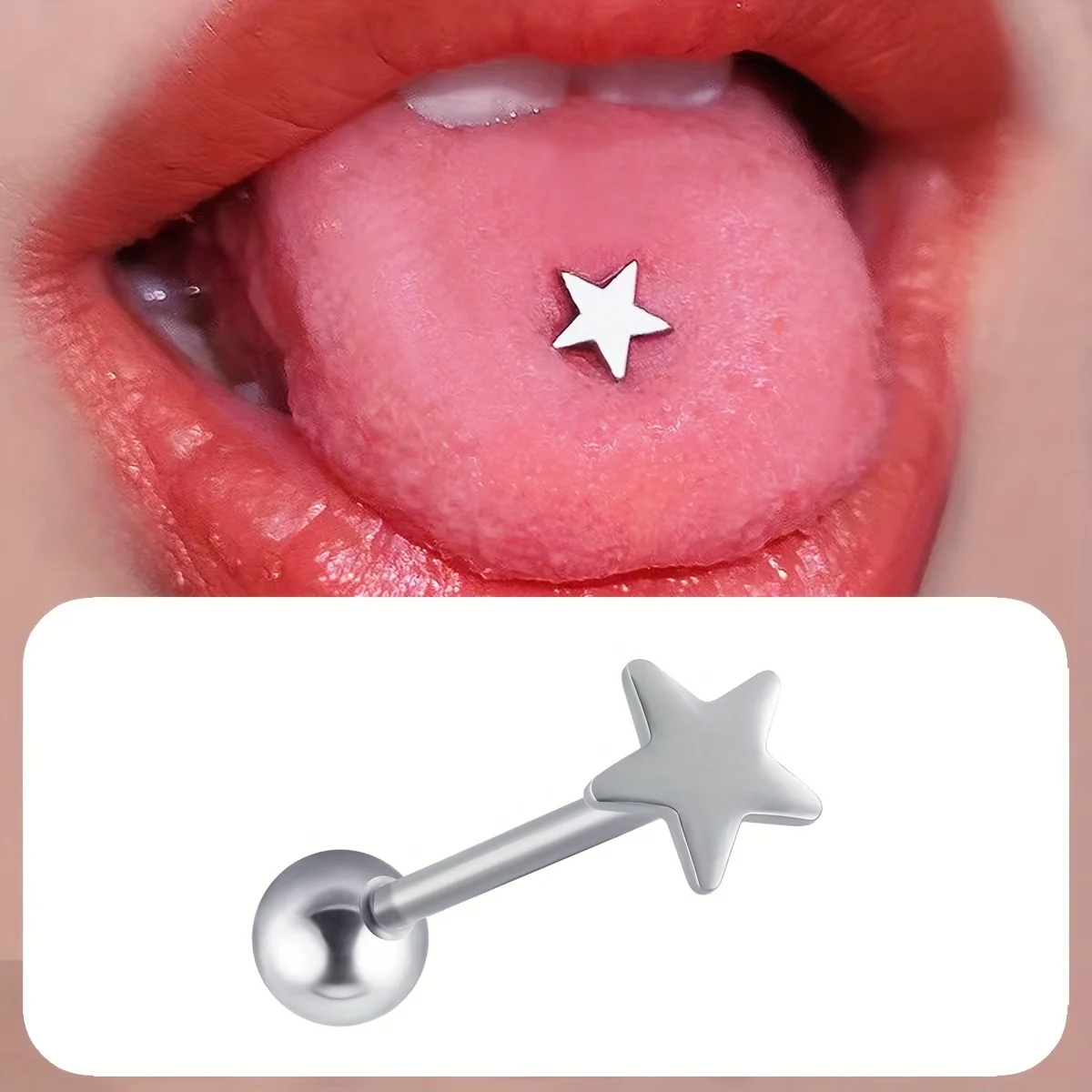 Simple Punk Stainless Steel Tongue Web Frenulum Piercing Stud Daily and Party Wear Jewelry 1 Pc