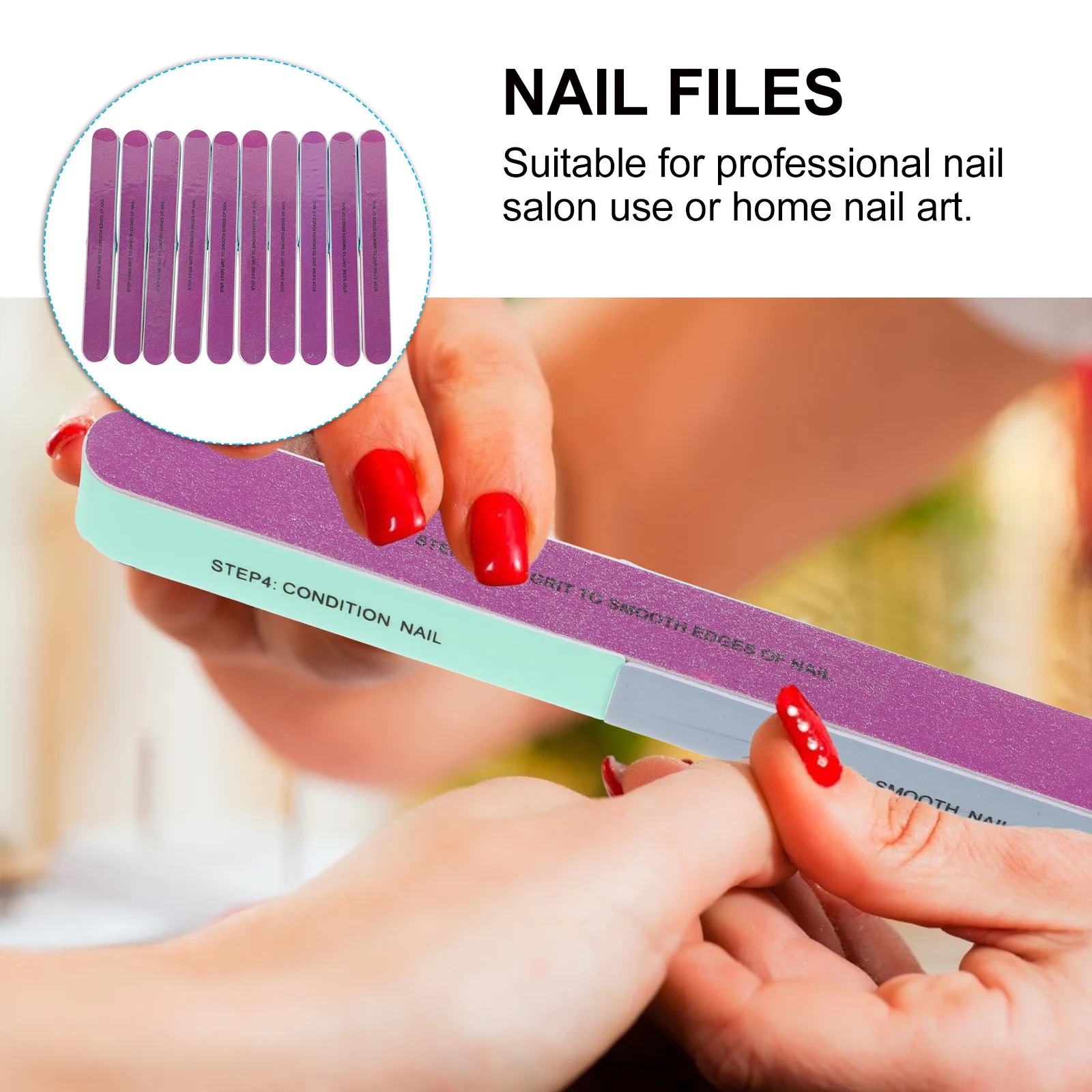 Limas de uñas de doble cara, herramienta creativa de manicura para esmalte de uñas, lijado de extensiones de uñas postizas naturales, 10 Uds.