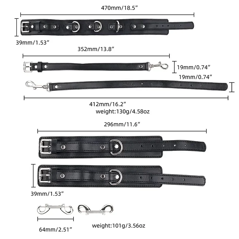 ชุดอุปกรณ์ทางเพศแบบเลือกใช้เป็นคู่สร้อยคอสายรัดข้อมือโลหะเซ็กซ์ทอยพันธนาการสำหรับผู้หญิงอุปกรณ์เสริมซาดิสม์