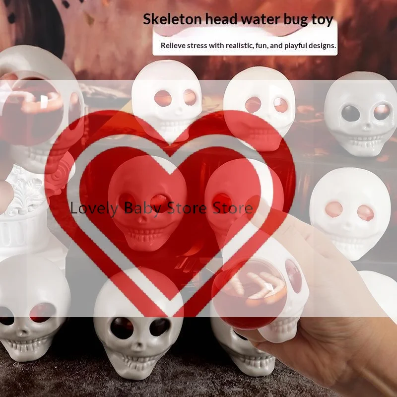 【BS】Fun Halloween Skeleton Head Slow Rising Squeeze Toys Creations For Kid Adult Stress Relief Relaxation Toys Gifts