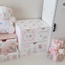 kawaiii storage box cute acrylic desktop storage box dust ornament removable