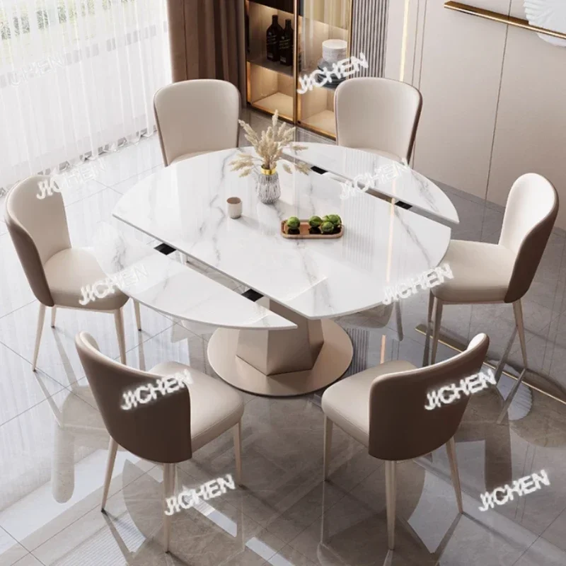 ZQT 이벤트 노르딕 다이닝 테이블 디자인 레스토랑 원형 접이식 다이닝 테이블 거실 모던 테이블 가구 홈