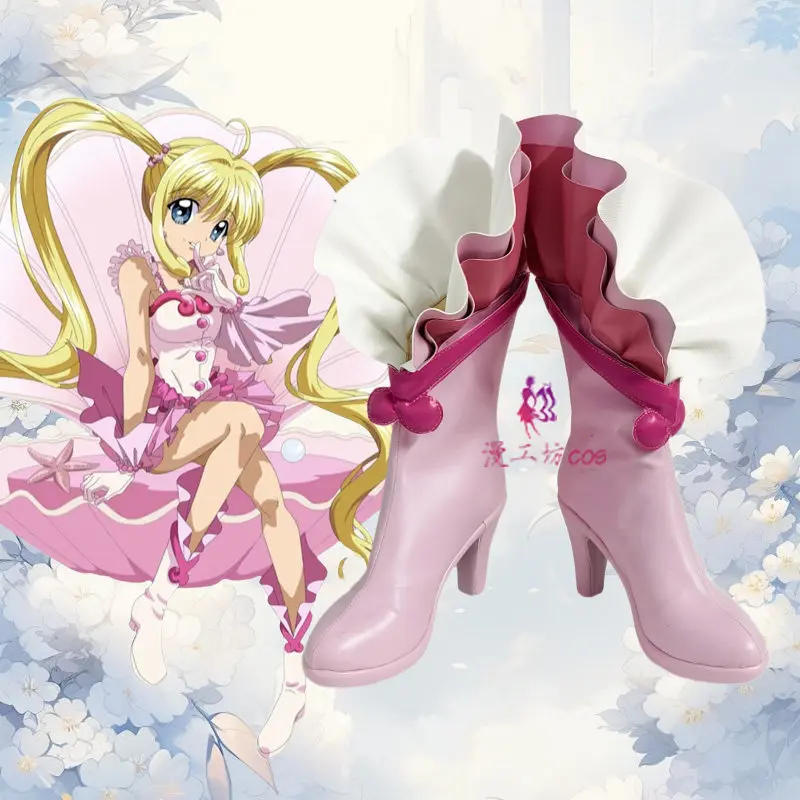 

Nanami Luchia Cosplay Shoes Anime Mermaid Melody Pink Princess Lolita Boots Anime Prop