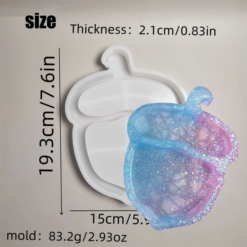 Molde De Silicone Para Armazenamento De Coaster, Molde De Resina Epóxi, DIY, Adorável Em Forma De Acorn, Prato De Bandeja, Decoração De Mesa, Bugigangas De Jóias, Placa De Armazenamento