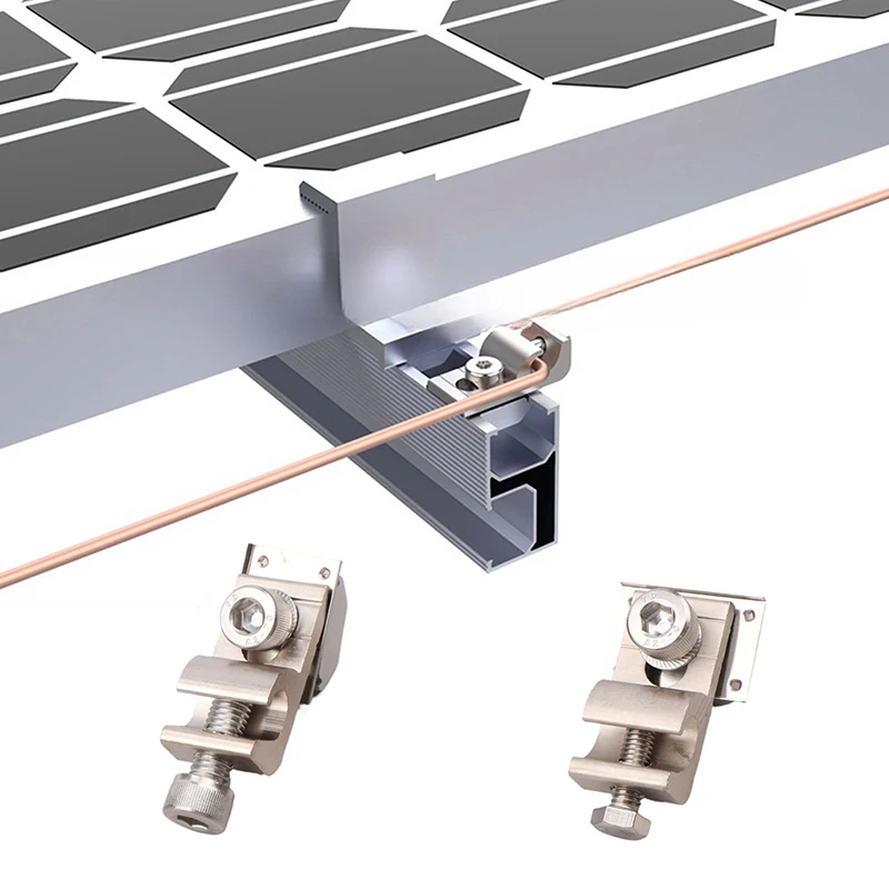 1 قطعة أدوات الألواح الشمسية اكسسوارات لوحة طاقة شمسية نظام تركيب الطاقة الشمسية الأرض التأريض العروة القياسية التأريض كليب #4