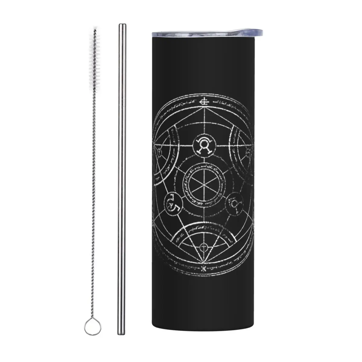 Human Transmutation Circle - Chalk Stainless Steel Tumbler Vacuum Insulated Mugs Thermal Cold Cup Straw With Lid 20oz