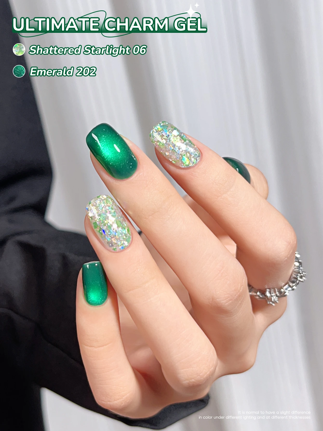 XEJAYI 2Pcs 15ml 그린 고양이 눈 젤 매니큐어 세트, UV LED 담그는 네일 젤, 반영구적, DIY 살롱 품질 네일 아트 젤