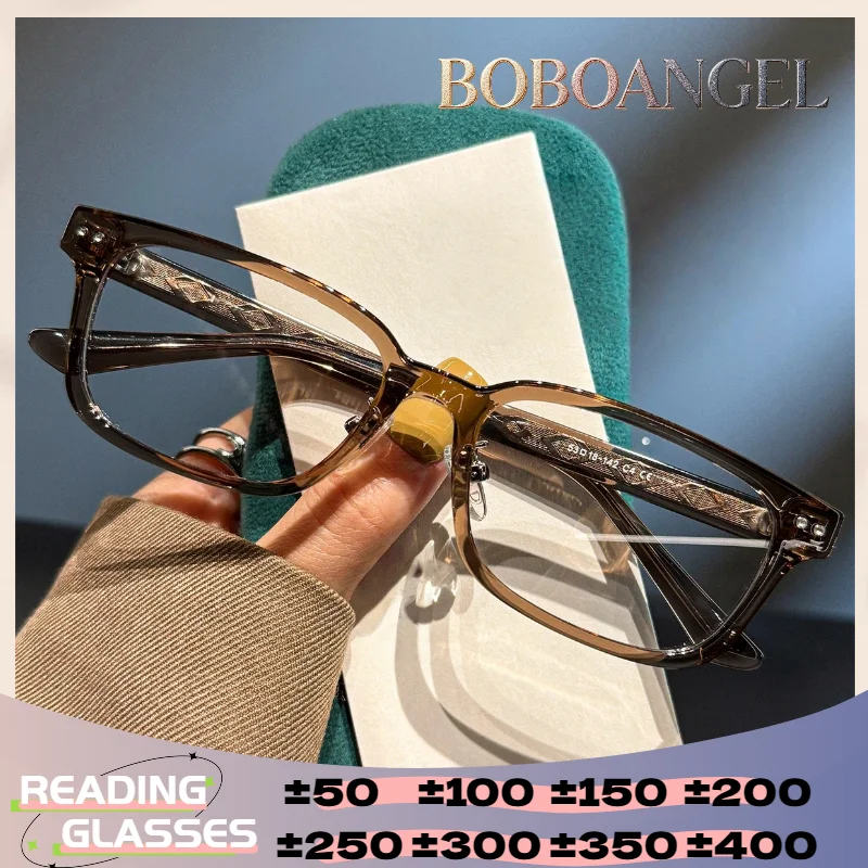 

BOBOANGEL Reading Glasses Acetate Small Frame SquareOptical Anti Blue Ray Myopia Progressive Prescription Eyeglasses