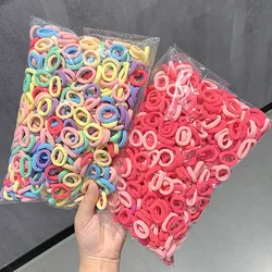 200pcs Women Girls Colorful Nylon Elastic Hair Bands Ponytail Hold Small Hair Tie Rubber Bands Scrunchie Hair Accessories