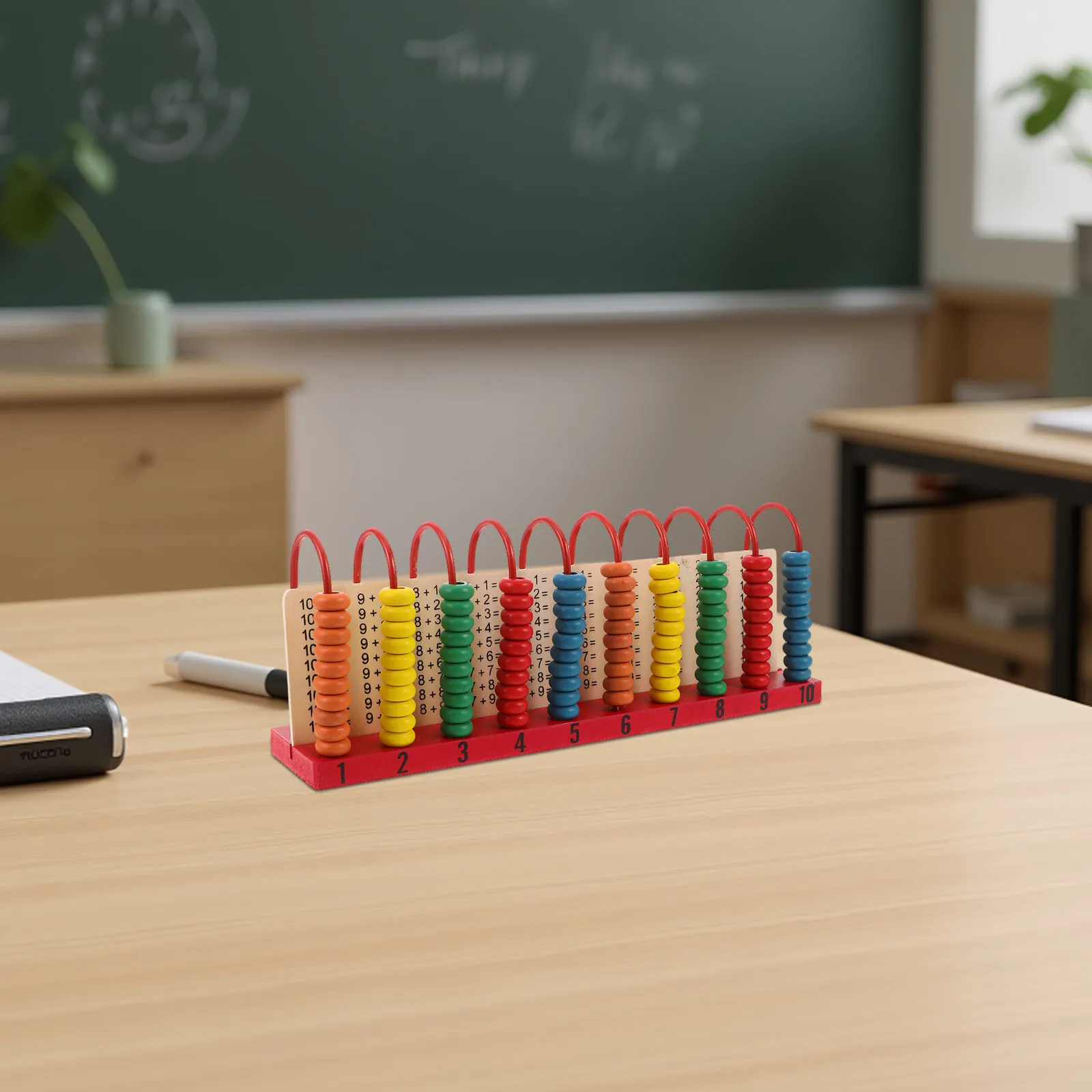 Wooden Abacus for Kids Math Learning Addition Subtraction Practice Preschool Brain Developing Tactile Counting Tool School