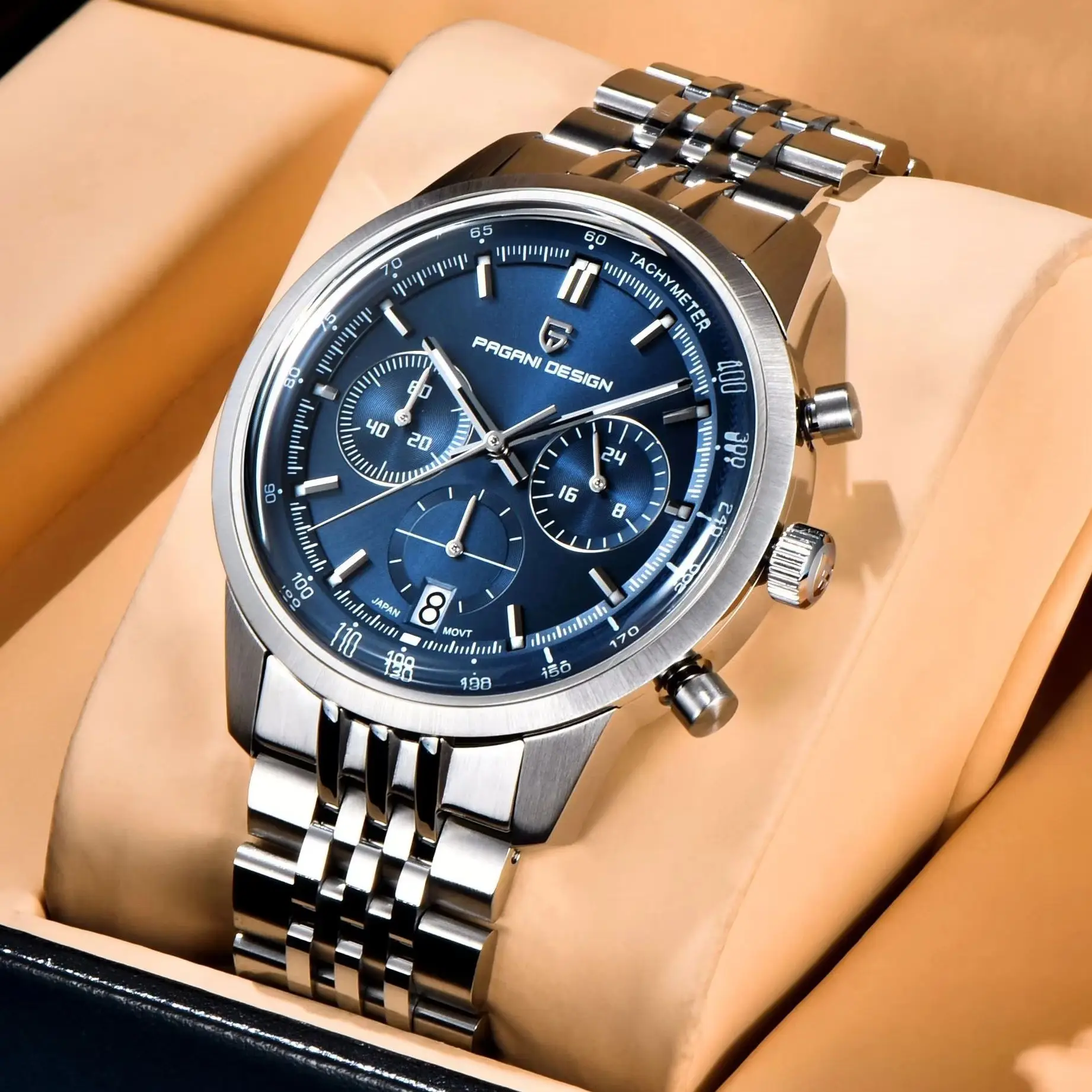 PAGANI DESIGN 2026 New Multifunctional Speed Chronograph Japan VK63 Movt Quartz Watch For Men  Stainless steel Wrist watch Men
