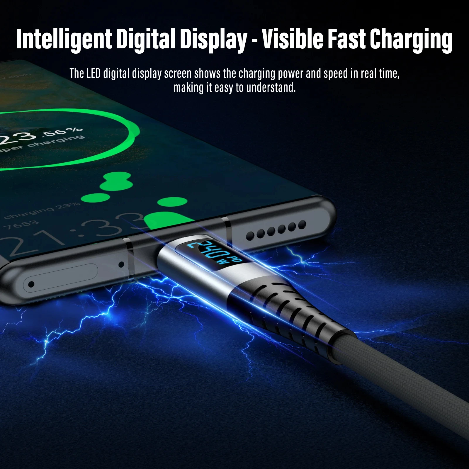 240W Digital Display USB4 Data Cable 40Gbps 8K 60Hz Type C Thunderbolt 4 Fast Charging Cable