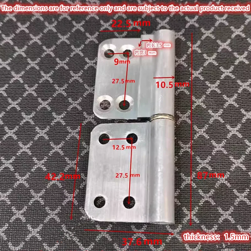 Welded flag-shaped fire door flag hinge detachable hinge