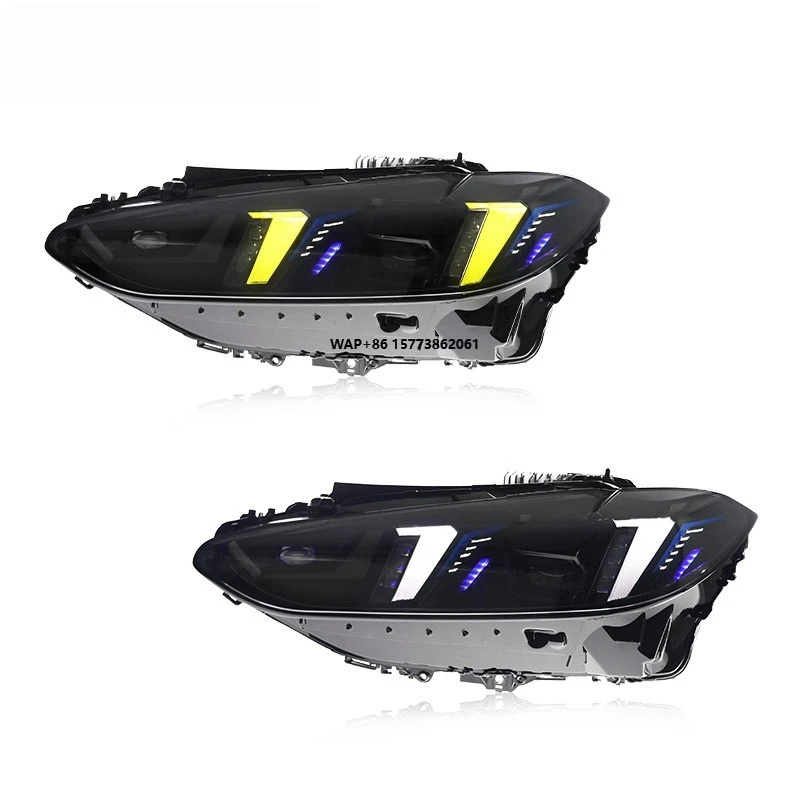 

1 Unit for 21-24 4 Series Headlight Assembly G22 Modified M4 Fang Style LED Daytime Running Light Steering Lens