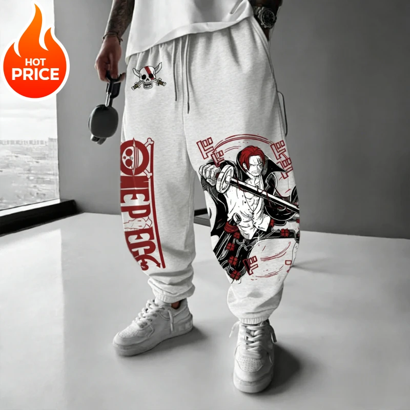 One Piece Shanks Anime Harajuku hombres Vintage pantalones deportivos de invierno ropa de calle de gran tamaño mujeres Casual Leggings pantalones de chándal Unisex Bot