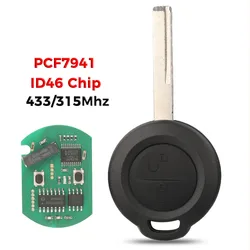 Jingyuqin ID46 PCF7941 315/433MHz 2 pulsanti Remoce chiave per auto per Mitsubishi Colt 2002-2012 Cabriolet 2006-2008 Smart HU56 Blade