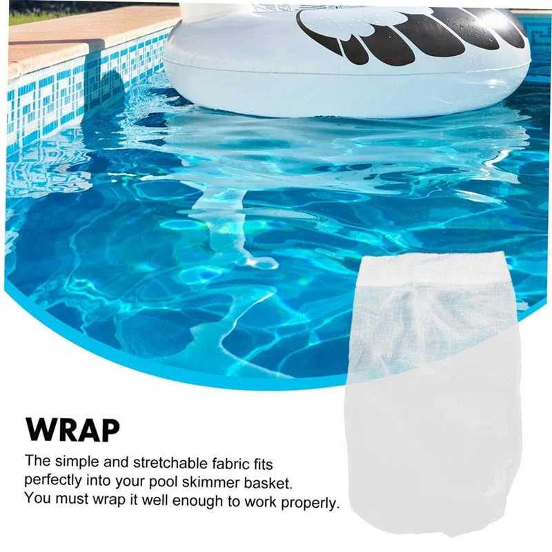 Swimming Pools Skimmer Basket Bag Elastic Filter White Elasticity Splitter Pool Skimmer Net Fine Mesh Net Bag-A03I