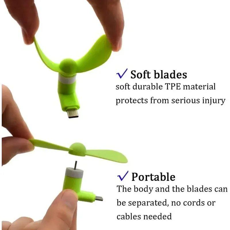 Type-C Mini Portable Micro Fan Mobile Phone Mini Fan Charging Treasure Cooling Fan USB Gadget For Samsung Galaxy For OnePlus view 3