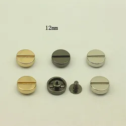 10Sets 12mm Round Rivet Nails Screw Studs Metal Buckles Snap Hook Bag Hardware Handbag Decorative DIY Leather Craft