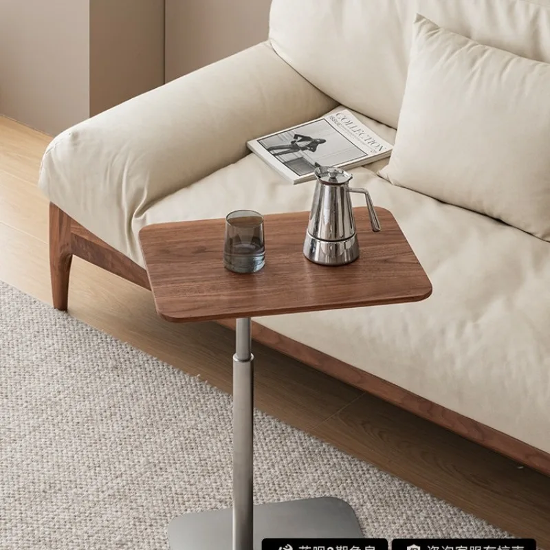 

Black walnut lifting edge few solid wood mobile coffee table rotatable sofa small side table bedside corner few