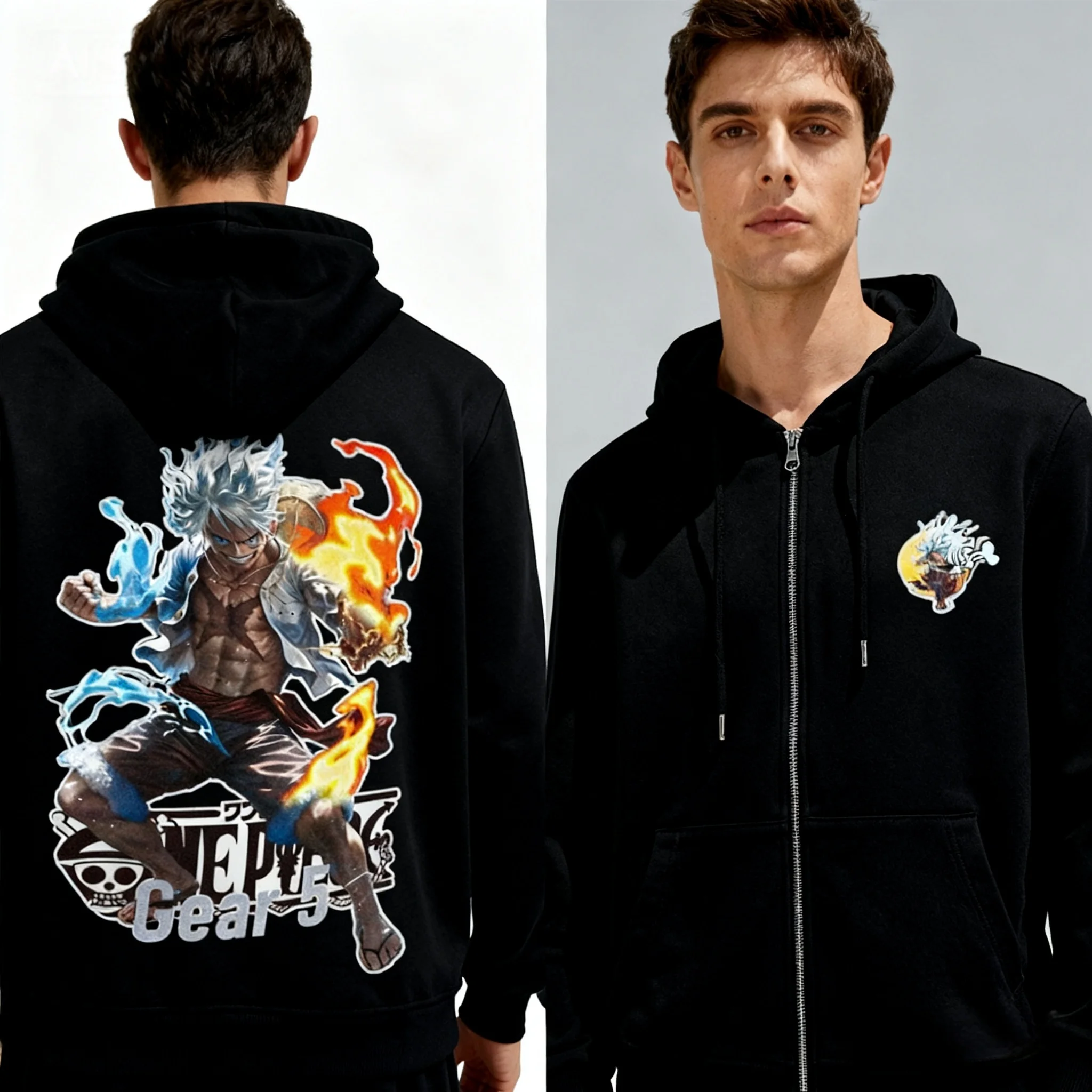 

Мужская хлопковая толстовка на молнии BANDAI, пуловер с принтом аниме, толстовка, повседневная уличная куртка с капюшоном и длинным рукавом