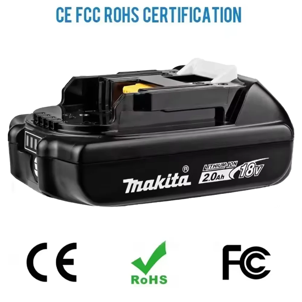 

Original Makita 18V 2.0Ah Rechargeable Battery, for Makita Tool BL1830B BL1840 BL1840B BL1850 BL1850B 18650 18V Battery
