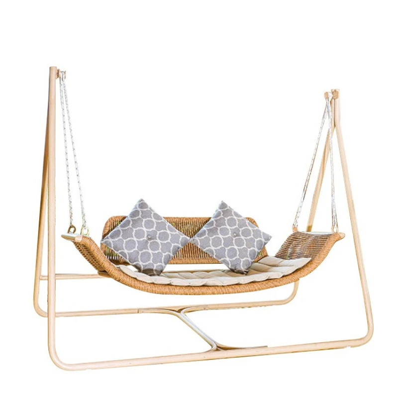 

Outdoor swing hammock courtyard swing outdoor double hammock small courtyard Internet celebrity garden sandalwood hanging chair