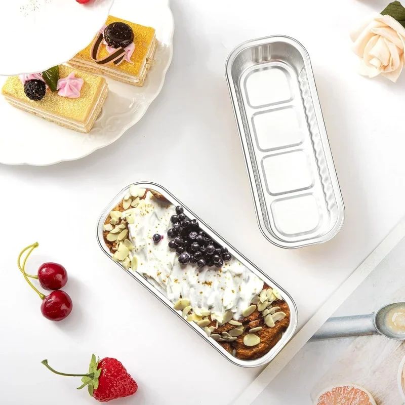 10PCS Disposable Aluminum Foil Tin Box Food Tray Container with Clear Lid Fit for Takeout Packing Kitchen Cooking Tin foil box view 5