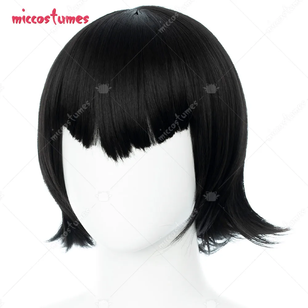Perruque Courte Noire pour Femme, Cosplay Girls