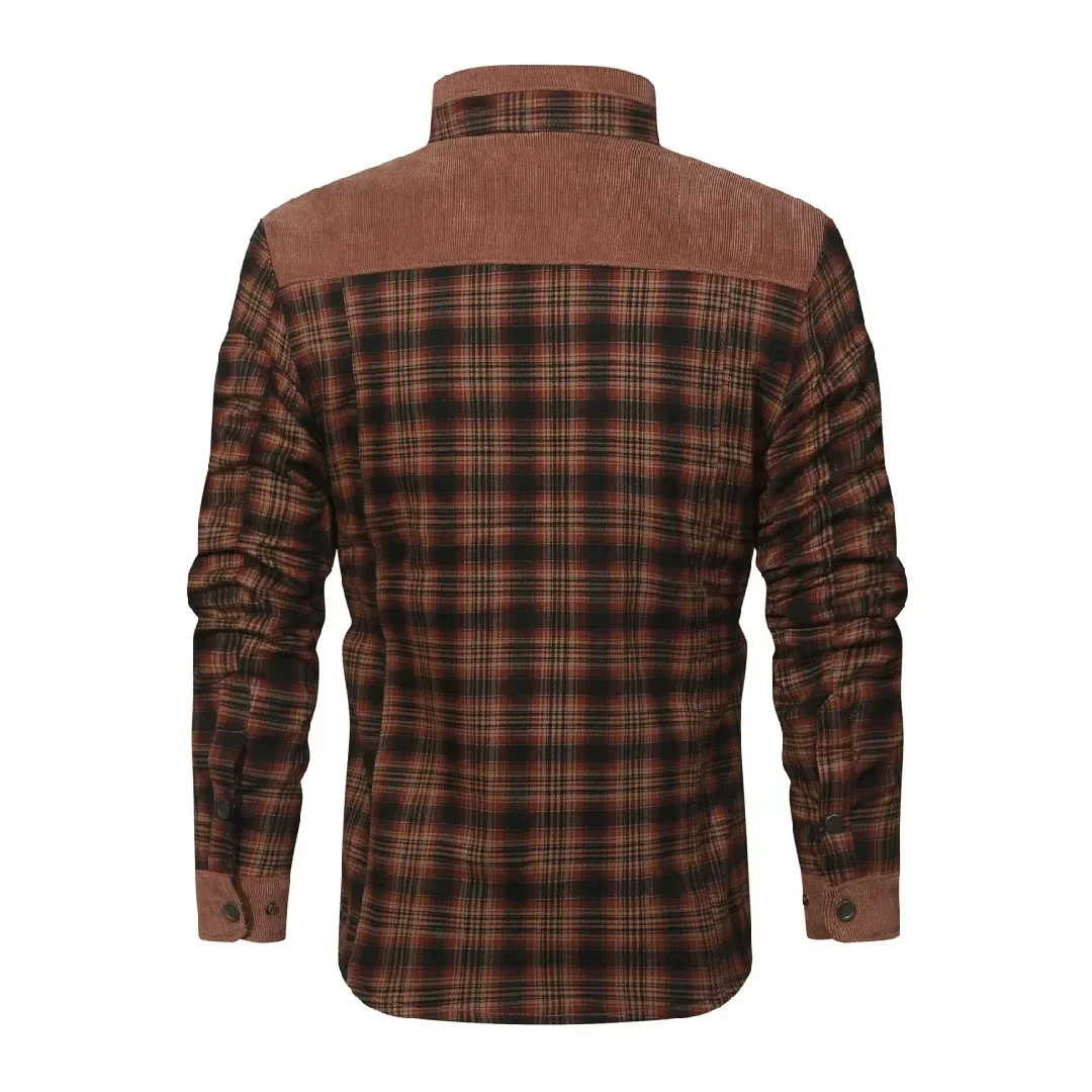 Men's Jackets Winter Windproof Warm Casual Bomber Coat Plaid Sherpa Lined Flannel Outdoor Classic Soft Jackets