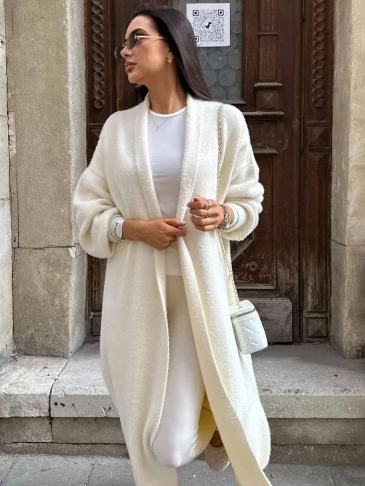 

Ticketsx Casual Fashion Knitted Sweaters Elegant Streetwear Office Lady Knitted Coats Autumn Loose Cardigan Women Outwear