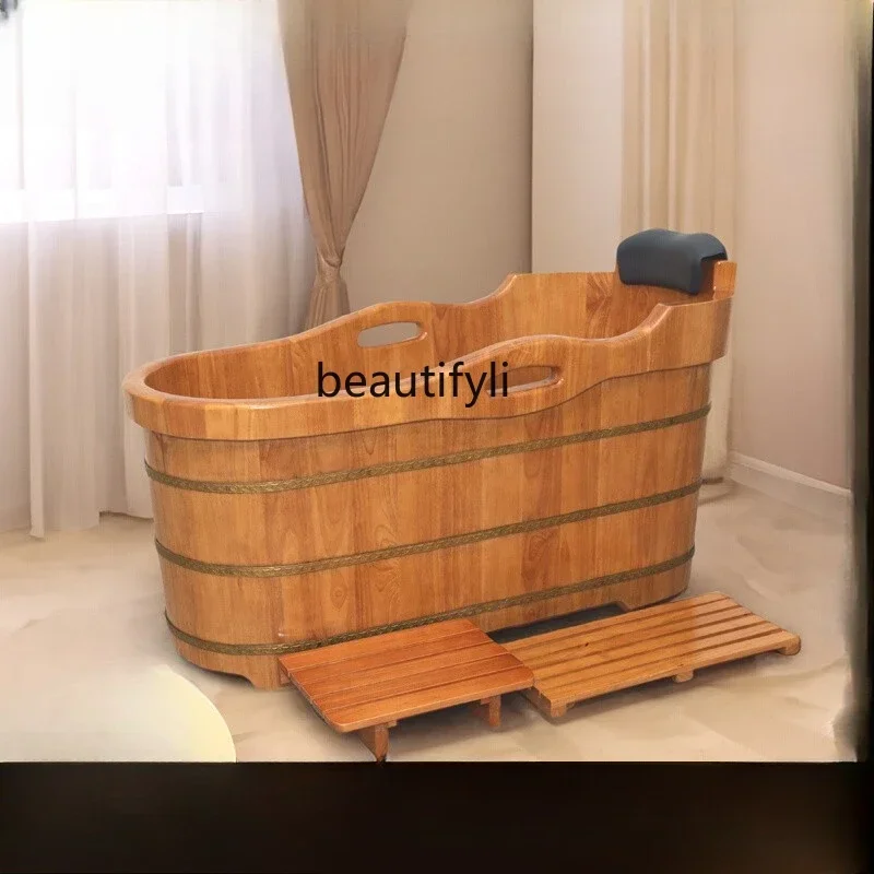 8Beauty salon thickened oak bath wooden bucket household bath bucket adult bathtub