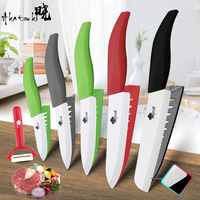 Ceramic Knives Kitchen Knives Set 3 4 5 6 inch Paring Utility Slicing Chef Bread Set+Peeler Zirconia White Blade Cooking Tool