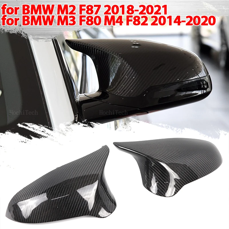 

2x Real Carbon Fiber mirror cover mirror cover Overlay for BMW M2 E87 18-21, M3 F80 M4 F82 14-20 Left Hand Drive
