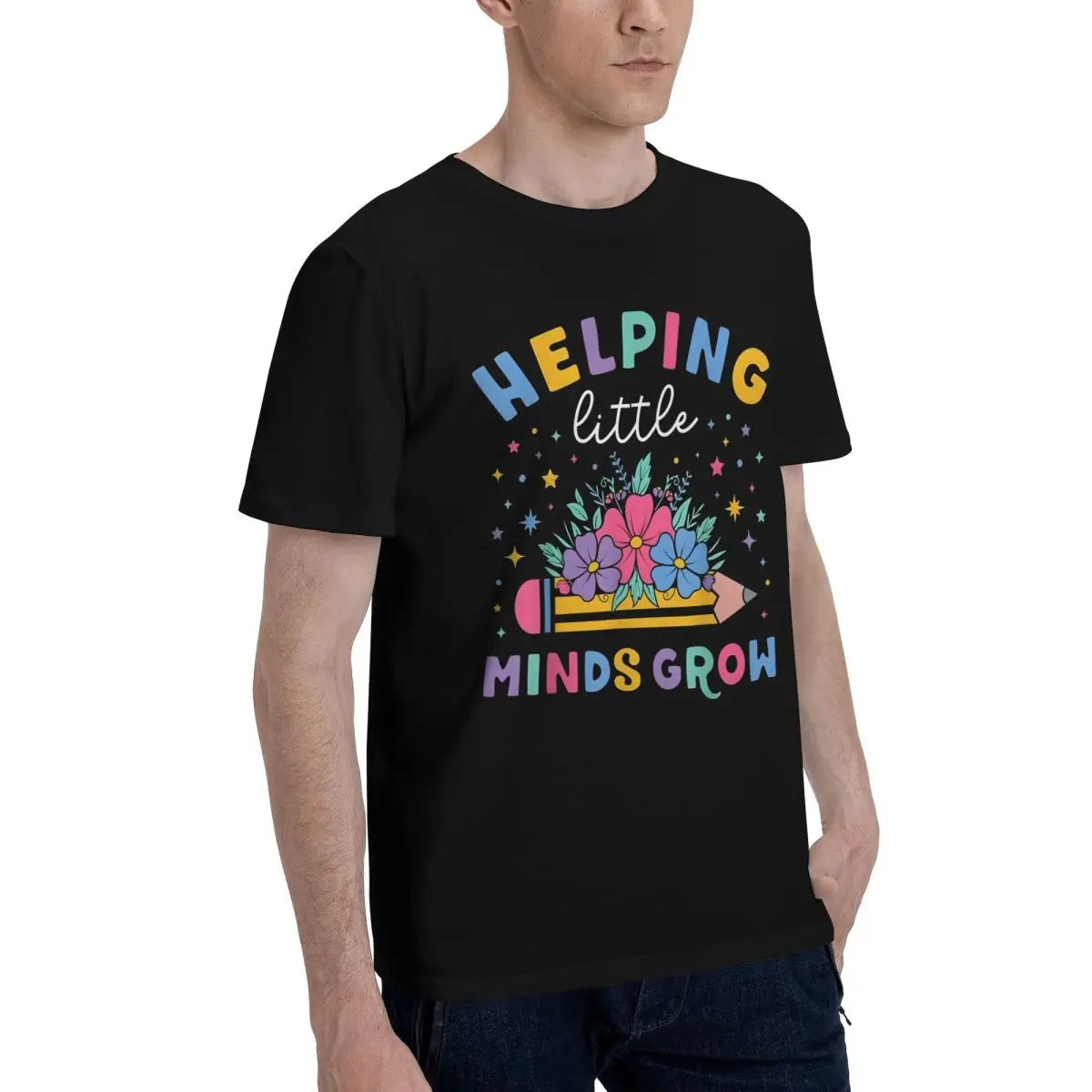 Colorful Pencil Flower Crown Vintage Campaign Top quality Title Tees Fitness USA Size