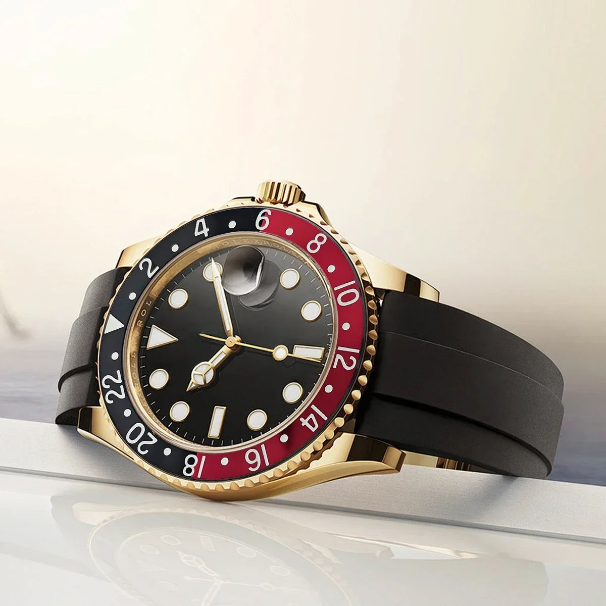 Wkładka do bezela zegarka ze stopu ceramicznego, skośna, 38 mm * 30,6, pasująca do koperty Water Ghost 40 mm, zegarka GMT do nurkowania, akcesoria do zegarków męskich.