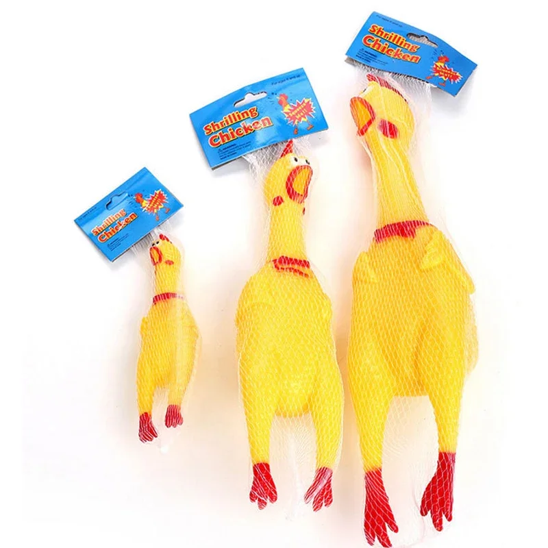 Fashion Pets Dog Squeak Toys Screaming Chicken Squeeze Sound Toy for Dogs Super Durable Funny Yellow Rubber Chicken Dog Chew Toy