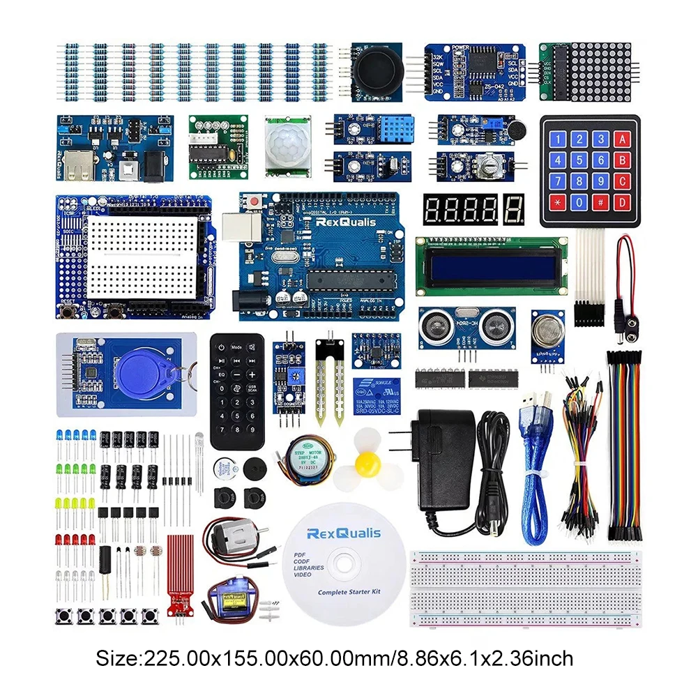 Kit inicial mais completo para projetos Arduino R3 STEM com servo Kit inicial eletrônico mais completo LEDs para Arduino IDE