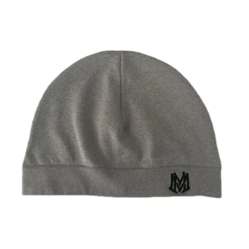 Letter M Embroidered Skull Cap Thin Stretch Beanie Hat for Men Women Fashion Streetwear Sports Running Cycling Outdoor Headwear
