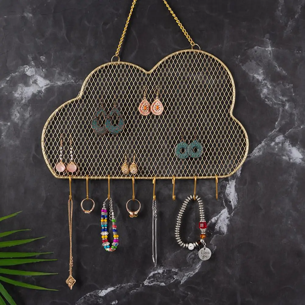 

Attractive Necklace Organizer Hanging Durable Convenient Ear Stud Display Rack for Window Display