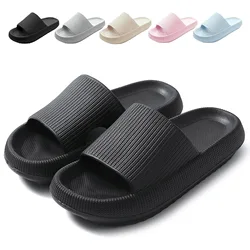 Big Size 46-47 Slippers For Women Men Thick Bottom Platform Slides Soft Sole EVA Hollow Unisex Sandals Outdoor Beach Shoes