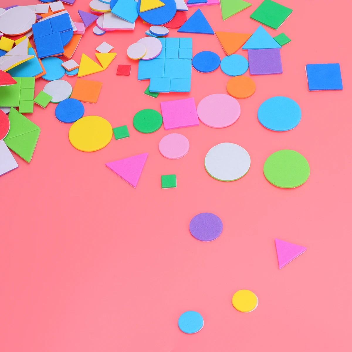1000Pcs Colorful Foam Geometric Figures Stickers Eva Soft Safe DIY Craft Scrapbook Cards Decoration Learning Shapes