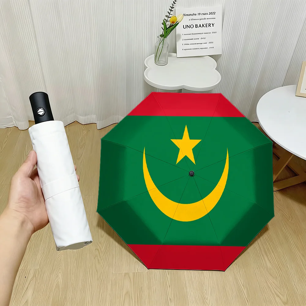 

Национальный флаг Мавритании, зеленые, красные полосы, желтый полумесяц, звезда, автоматический складной зонт, водонепроницаемый, ветрозащитный, компактный, для путешествий