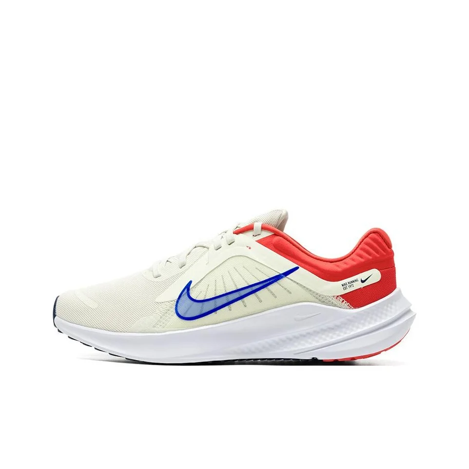 Nike Quest 5 Running Shoes Men's Low Top Beige Red DD0204-009