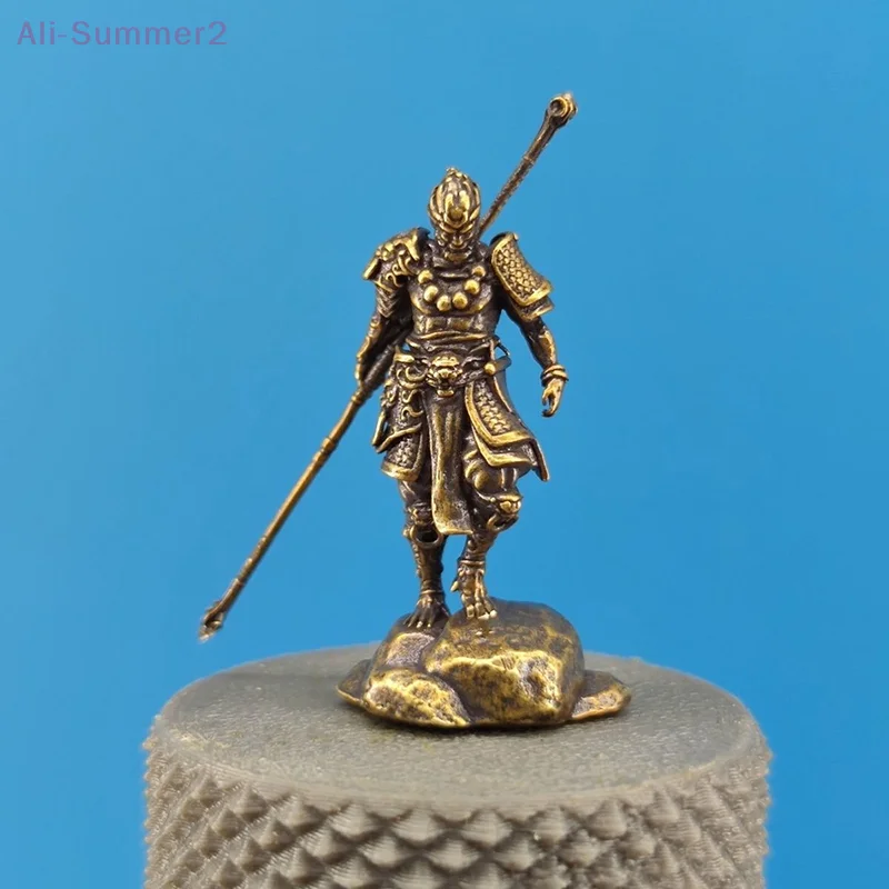 Antique Monkey Sun Wukong Miniature Figurines Craft Mini Golden Cudgel Wu Kong Statue Model Desk Ornaments Home Car Decor Craft