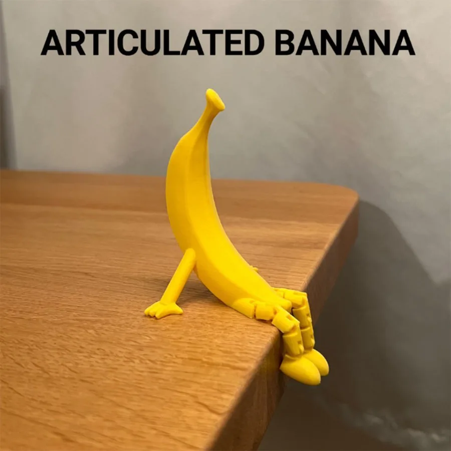 Figurine de banane mobile commune, étagère de compagnon, décoration de zone de bureau, ornement de simulation