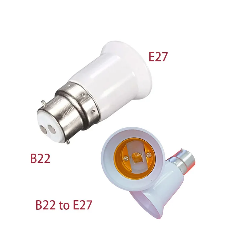 

5pcs/pack B22 To E27 Converter-Lamp Socket Adapter Light Bulb Base Converters Bayonets To Screw Adapter Holder Set